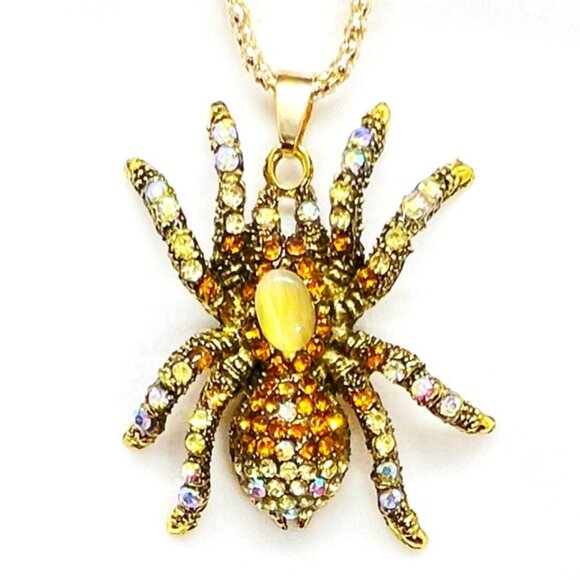 Brown SPIDER Pendant Necklace - Picture 1 of 1